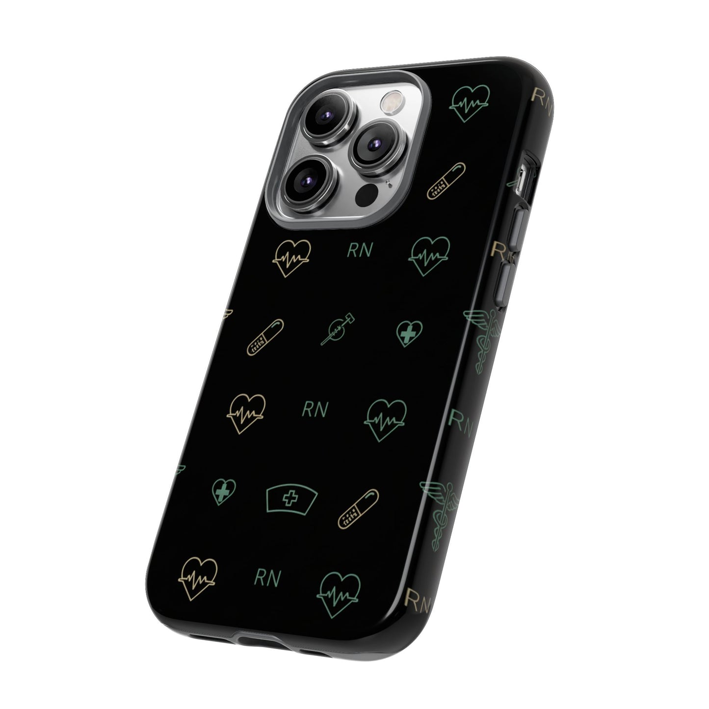 RN Nurse Phone Case – Minimal Medical Icon Pattern Healthcare Worker Tough Case