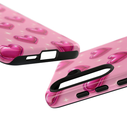 Pink Heart Pattern Phone Case | Tough Protective Case for Iphone, Samsung Galaxy and Pixel