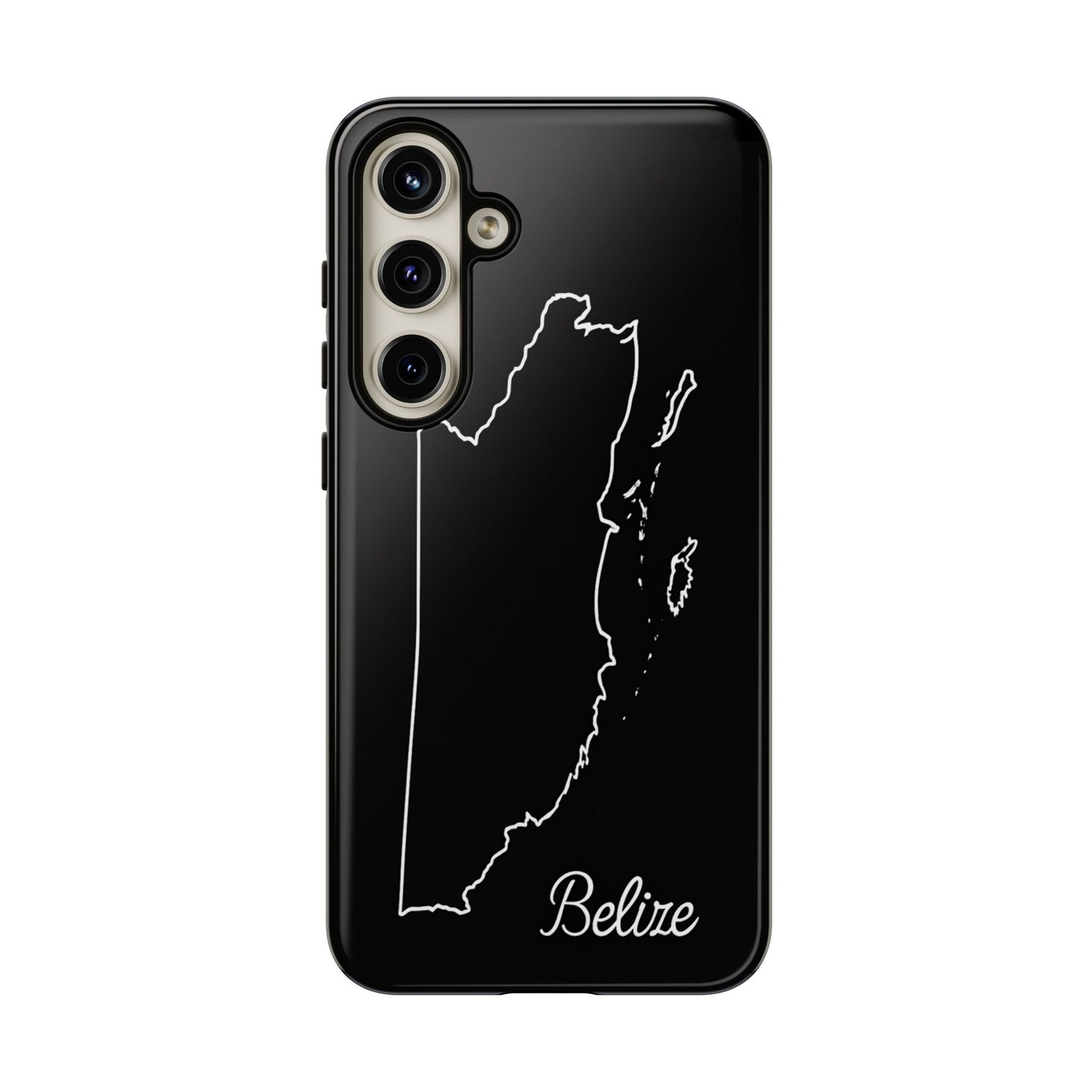 Belize Outline Phone Case – Minimal Country Map Tough Case (iPhone, Samsung, Pixel)