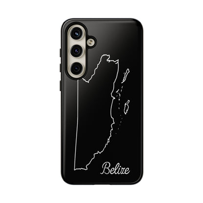 Belize Outline Phone Case – Minimal Country Map Tough Case (iPhone, Samsung, Pixel)