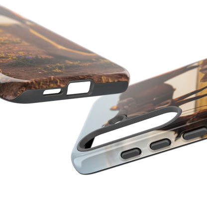 Western Cowboy Boots Phone Case – Rustic Horse Sunset Tough Case (iPhone, Samsung, Pixel)