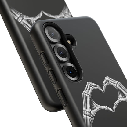 Skeleton Hands Heart Phone Case | Gothic Black Protective Cover