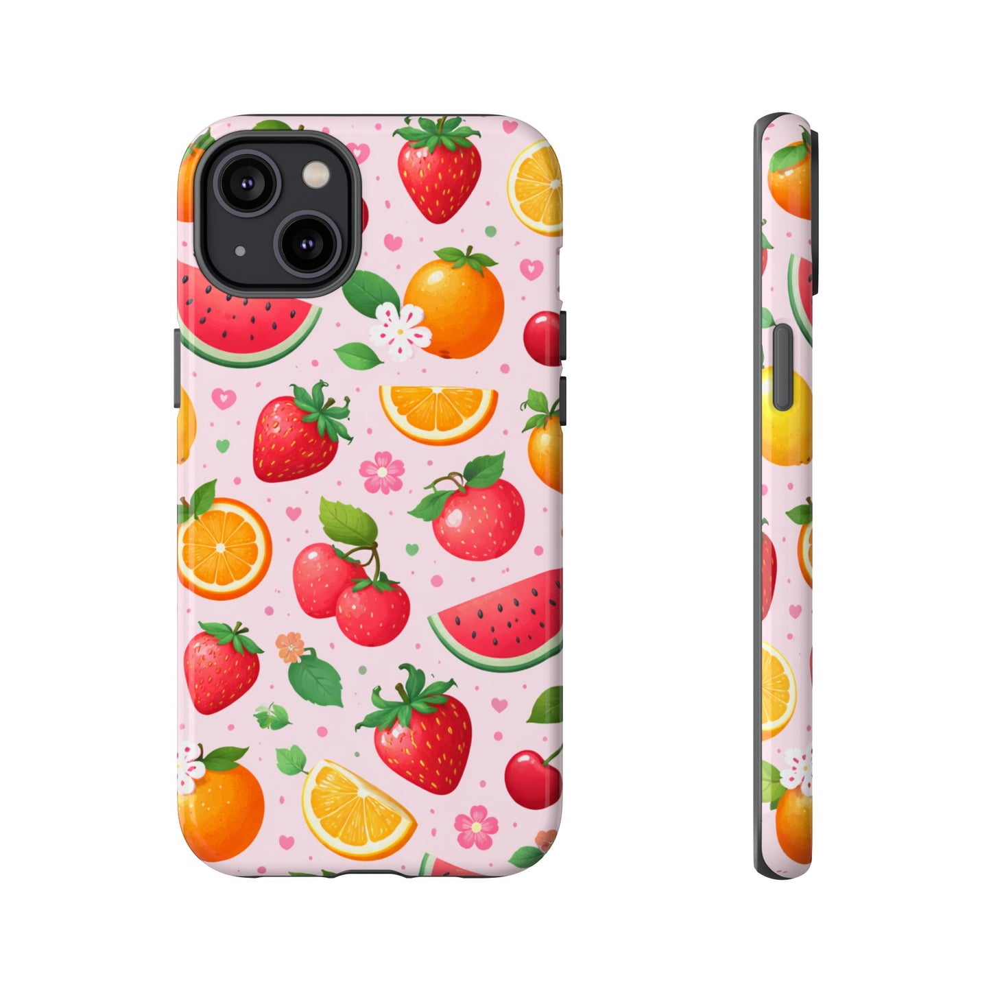 Fruit Phone Case – Tough Shockproof, Strawberry Cherry Citrus Summer Design for Iphone, Samsung Galaxy and Pixel
