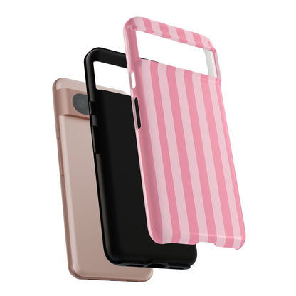 Pink Stripe Phone Case – Pastel Coquette Aesthetic Tough Protective Case