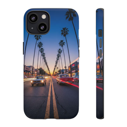 LA Sunset Boulevard Phone Case | Palm Tree Sunset Aesthetic | City Night Tough Case