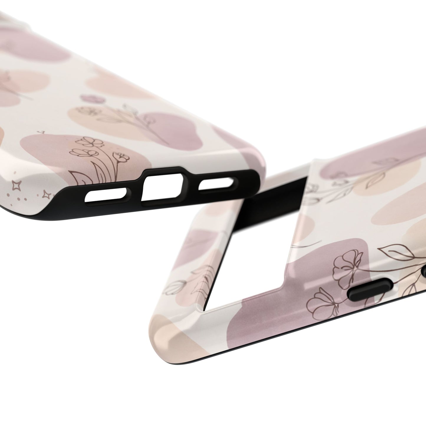 Blush Floral Phone Case Neutral Botanical Watercolor Tough Cover