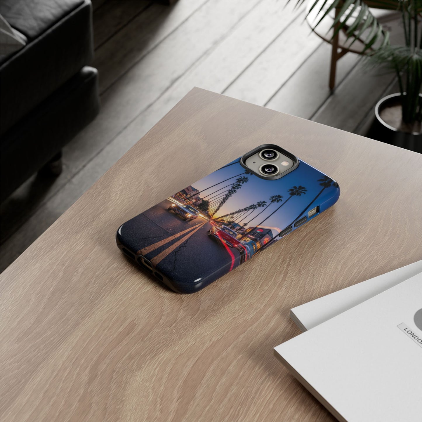 LA Sunset Boulevard Phone Case | Palm Tree Sunset Aesthetic | City Night Tough Case