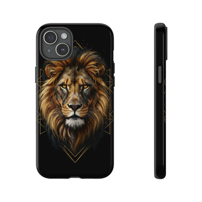 Majestic Lion Phone Case – Black Gold Luxury Lion Art Tough Protective Case