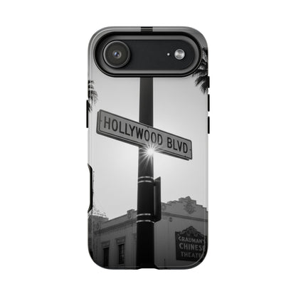 Hollywood Blvd Phone Case | Vintage Los Angeles Street Sign | Black & White LA Aesthetic