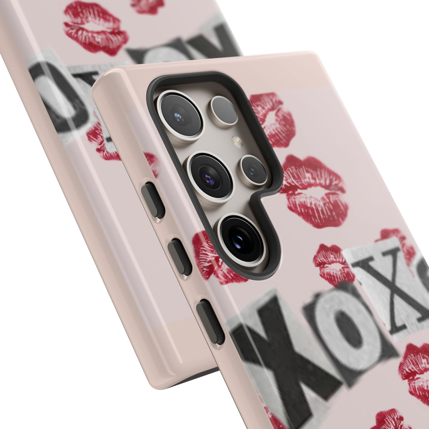 XOXO Kiss Print Phone Case | Coquette Valentine Aesthetic | Cute Pink Lipstick Kiss Tough Case for iPhone & Samsung