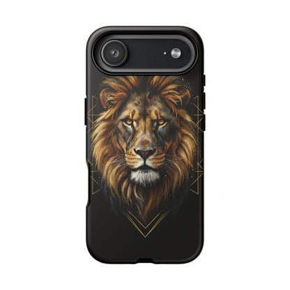 Majestic Lion Phone Case – Black Gold Luxury Lion Art Tough Protective Case