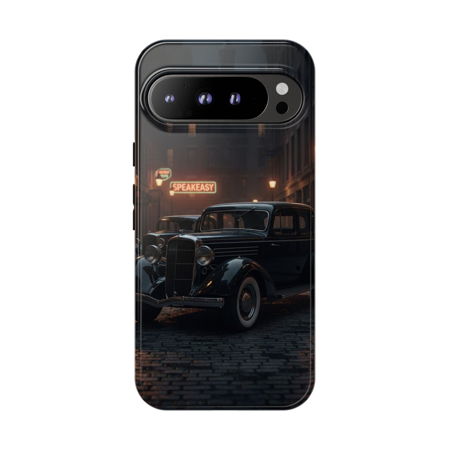 Vintage Classic Car Phone Case | Retro Noir Aesthetic | 1930s Street Scene Tough Case for iPhone & Samsung