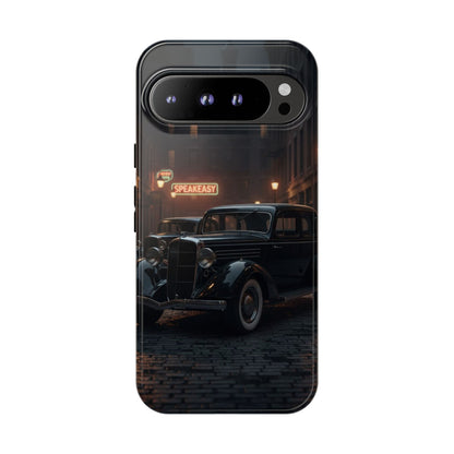 Vintage Classic Car Phone Case | Retro Noir Aesthetic | 1930s Street Scene Tough Case for iPhone & Samsung