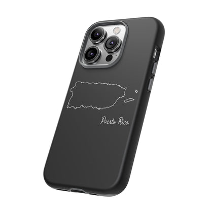 Puerto Rico Outline Phone Case – Minimal Country Map Tough Case (iPhone, Samsung, Pixel)