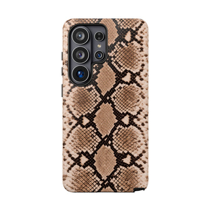 Snake Print Phone Case – Brown Python Pattern Slim Protective Cover for Iphone, Samsung Galaxy and Pixel
