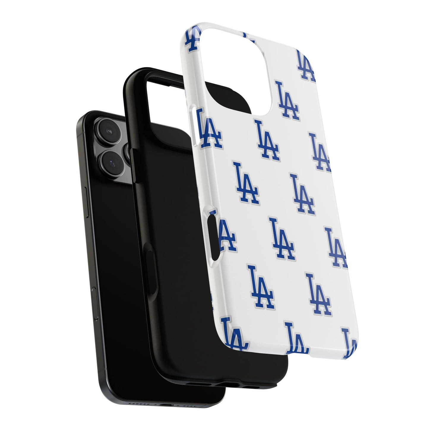 Blue LA Monogram Pattern Phone Case | Minimal Baseball Inspired Tough Cover