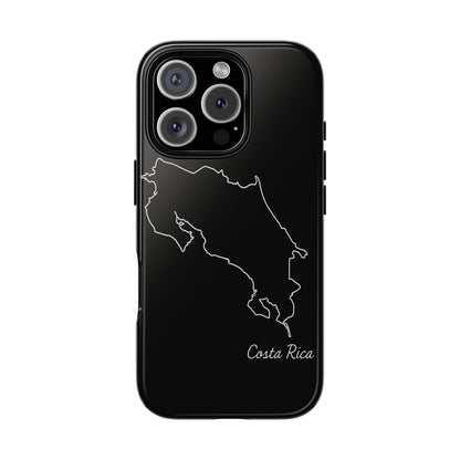Costa Rica Outline Phone Case – Minimal Country Map Tough Case (iPhone, Samsung, Pixel)
