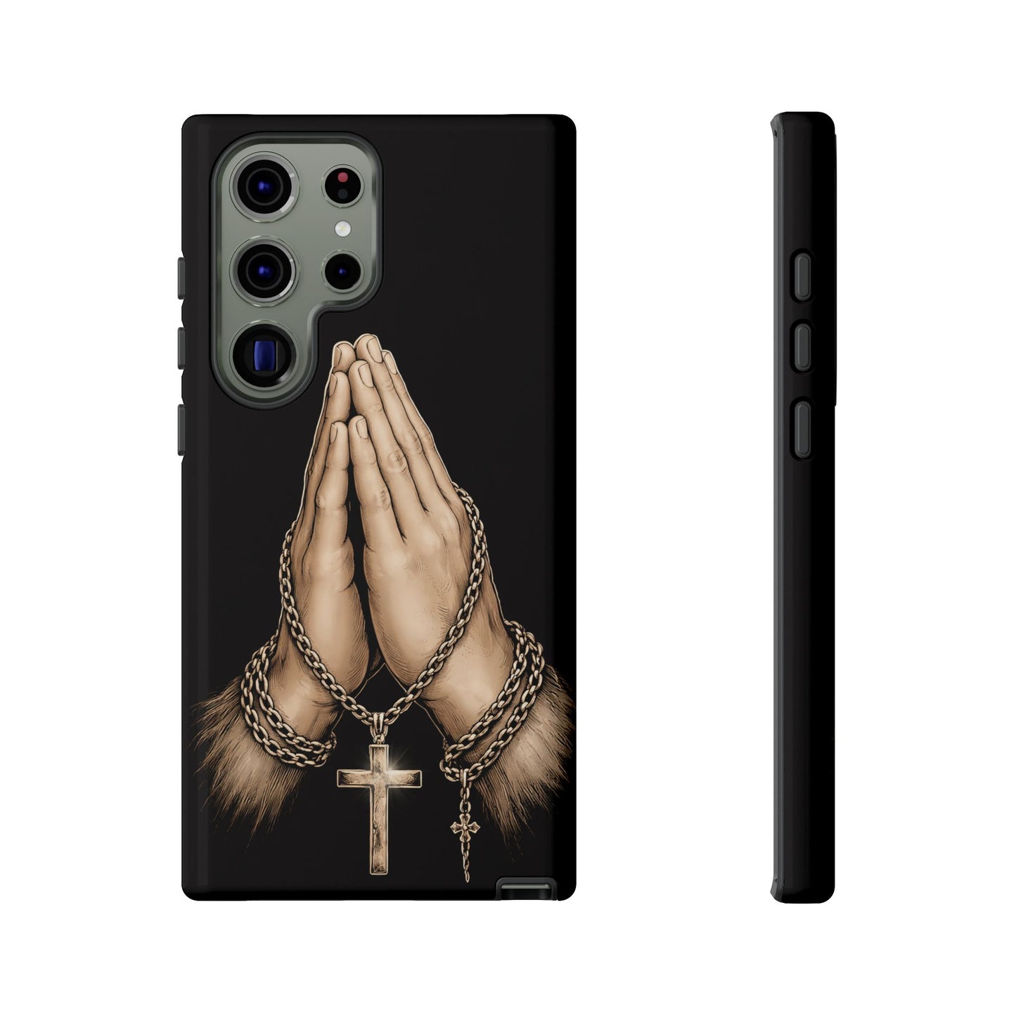 Praying Hands Cross Phone Case – Christian Faith Scripture Cover