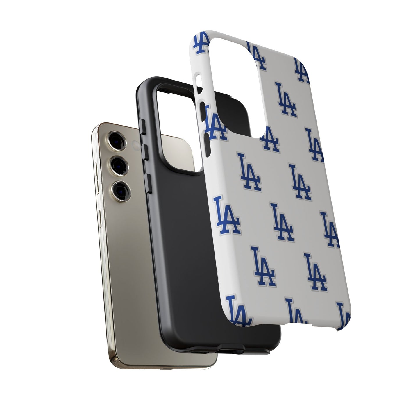 Blue LA Monogram Pattern Phone Case | Minimal Baseball Inspired Tough Cover