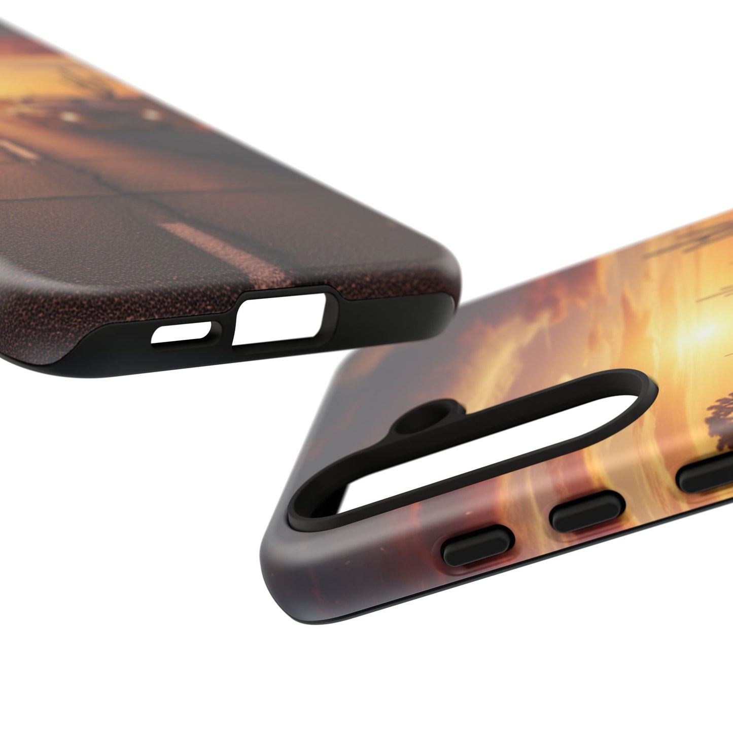 Route 66 Sunset Desert Highway Phone Case – Road Trip Travel Aesthetic Tough Case