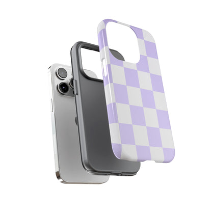 Lavender Checkerboard Phone Case | Pastel Aesthetic Checkered iPhone & Samsung Tough Case
