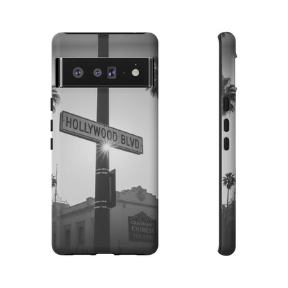 Hollywood Blvd Phone Case | Vintage Los Angeles Street Sign | Black & White LA Aesthetic
