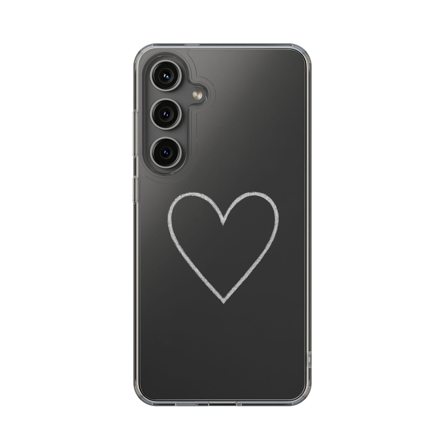 Minimal Hand-Drawn Heart Clear Phone Case | Aesthetic Clear Protective Case