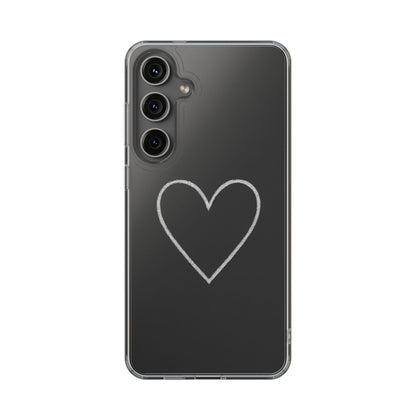 Minimal Hand-Drawn Heart Clear Phone Case | Aesthetic Clear Protective Case