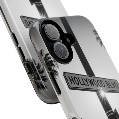 Hollywood Blvd Phone Case | Vintage Los Angeles Street Sign | Black & White LA Aesthetic