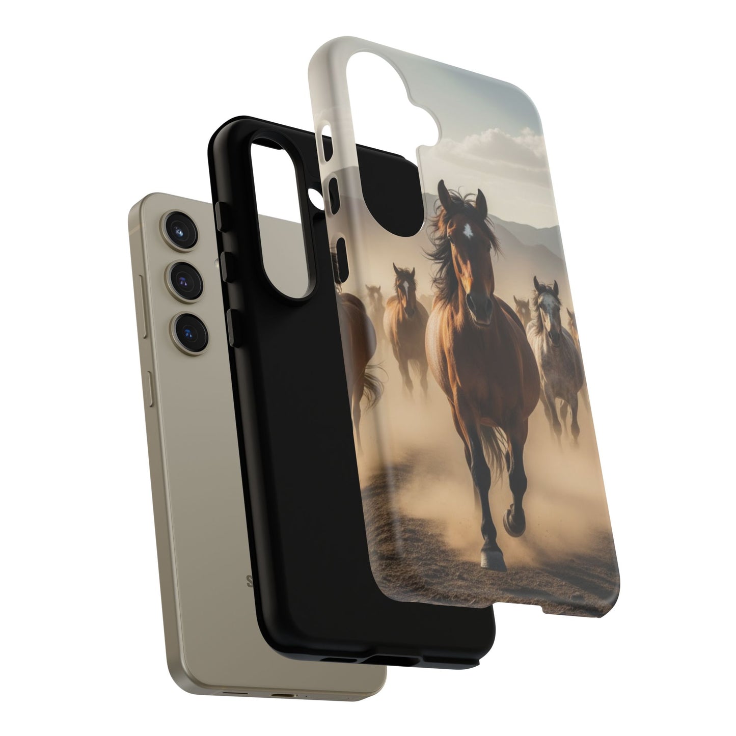Running Horses Phone Case | Wild Mustang Herd Tough Protective Cover