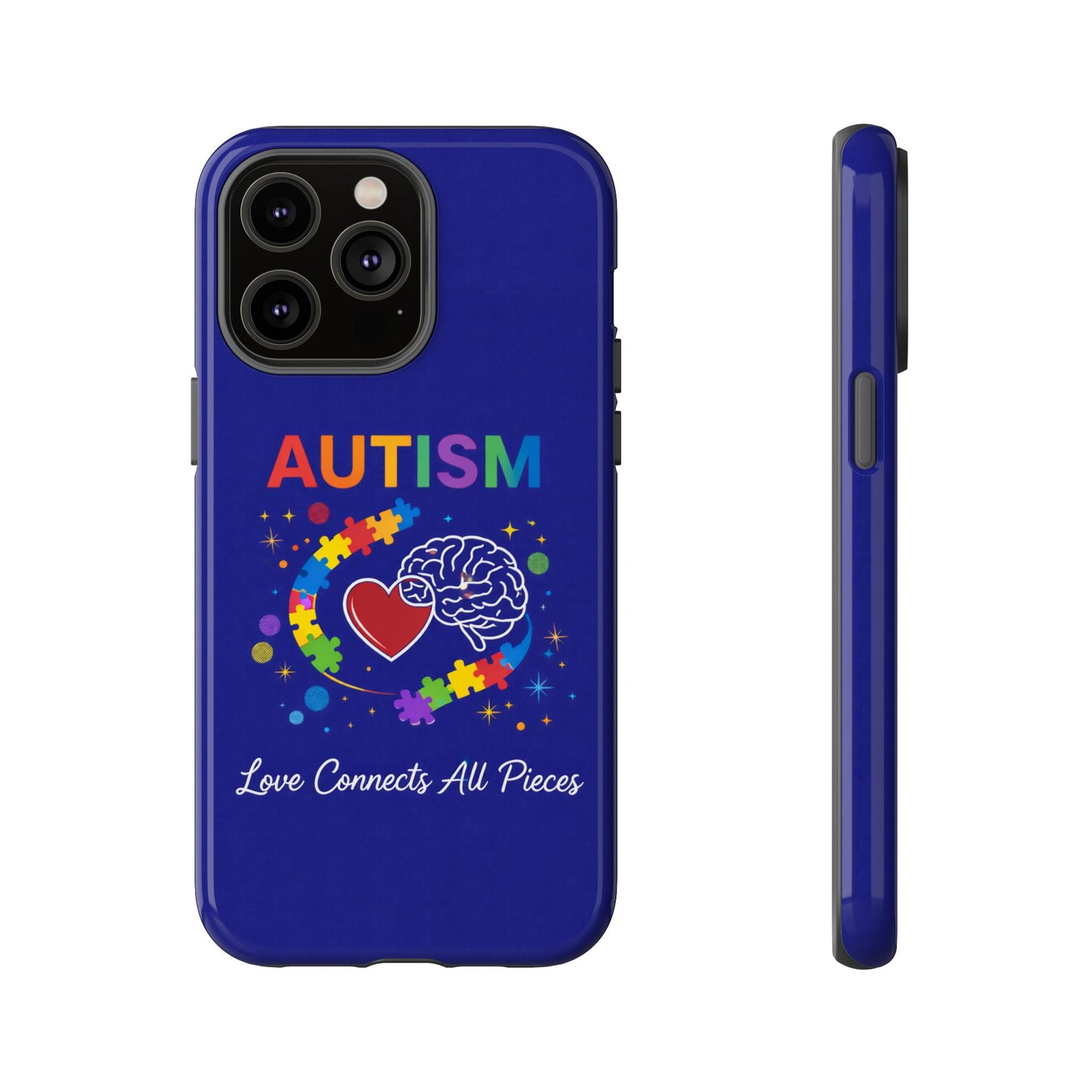Autism Awareness Tough Case – "Love Connects All Pieces" Phone Case for Iphone, Samsung Galaxy and Pixel