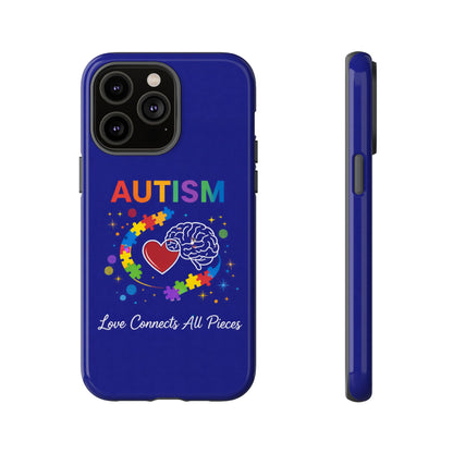 Autism Awareness Tough Case – "Love Connects All Pieces" Phone Case for Iphone, Samsung Galaxy and Pixel