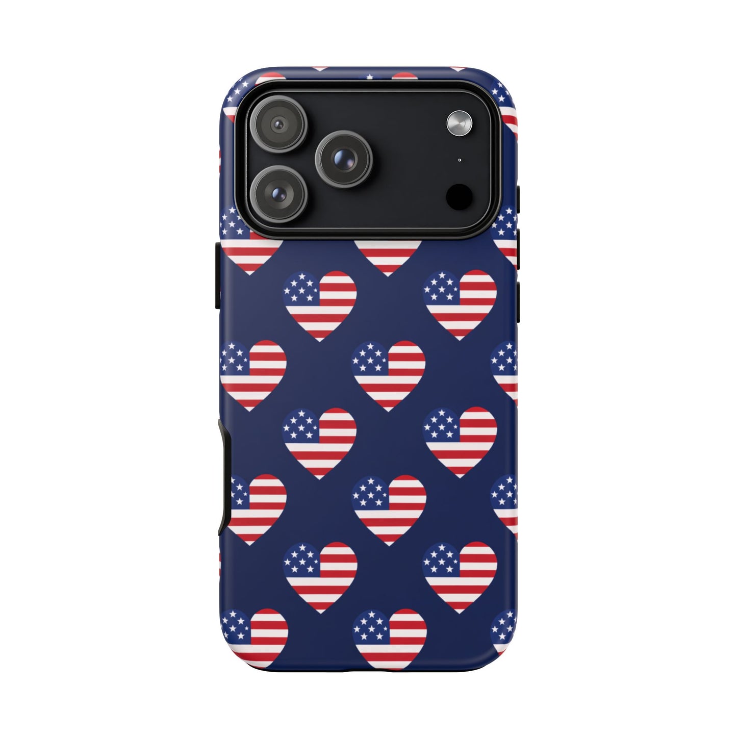 Patriotic American Flag Heart Phone Case – Tough Shockproof, USA Stars & Stripes for Iphone, Samsung Galaxy and Pixel