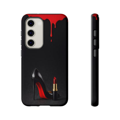 Dark Feminine Red Drip Phone Case – Gothic Glam Tough Cover