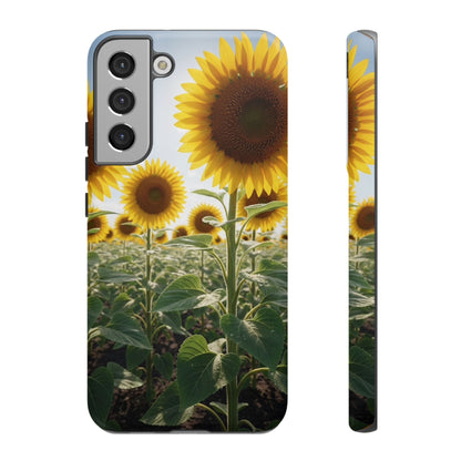 Sunflower Field Phone Case | Golden Hour Floral Aesthetic | Bright Summer Tough Case