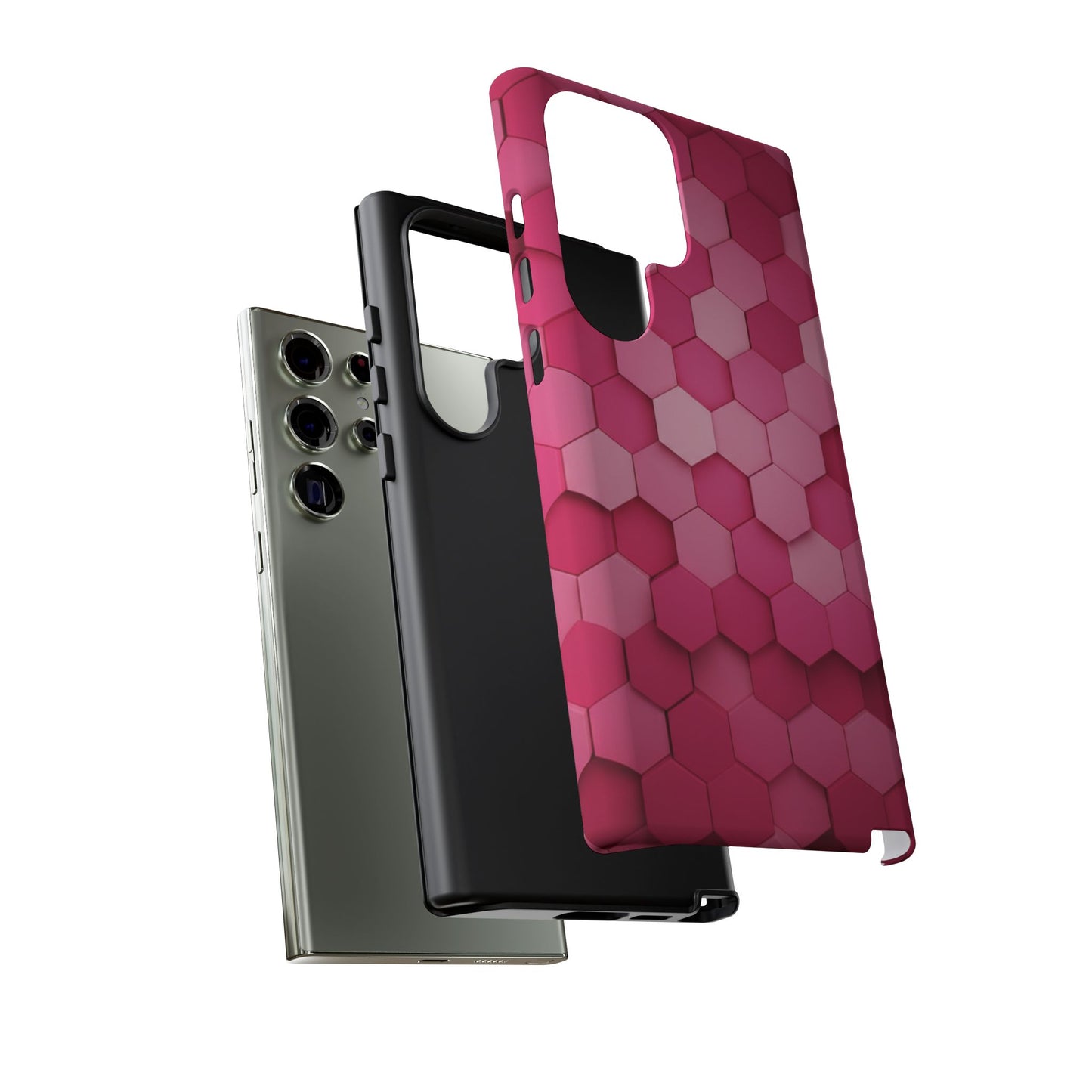 Hot Pink Hexagon Phone Case | Honeycomb Geometric Aesthetic | Cute Pink iPhone & Samsung Tough Protective Case