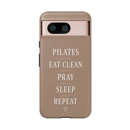 Pilates Phone Case | Eat Clean Pray Sleep Repeat Aesthetic | Wellness Girl Gift