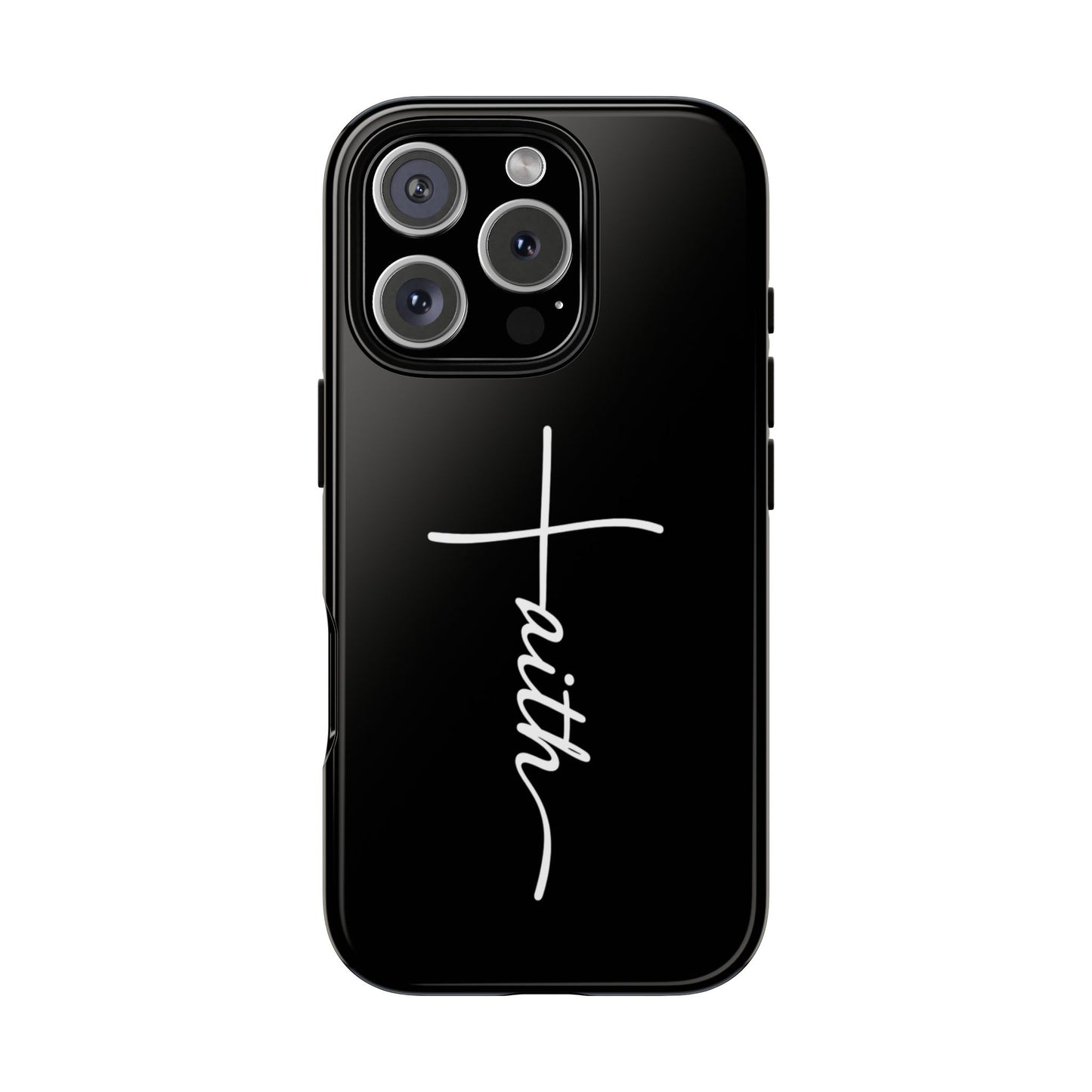 Faith Cross Phone Case, Christian Aesthetic Minimalist Black Matte Case, Religious Gift iPhone Samsung Cover