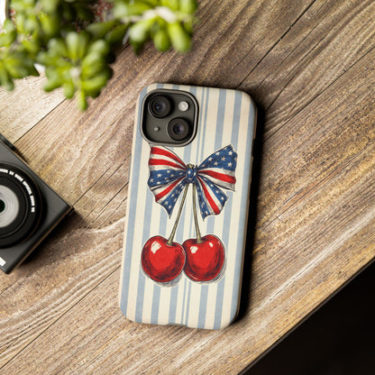 Patriotic Cherry Phone Case Americana Coquette Aesthetic iPhone Samsung