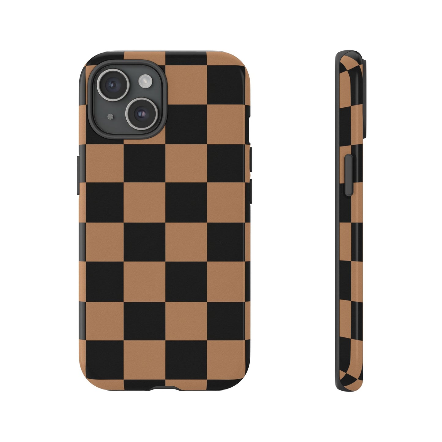 Brown Checkerboard Phone Case | Aesthetic Tough Protective Case