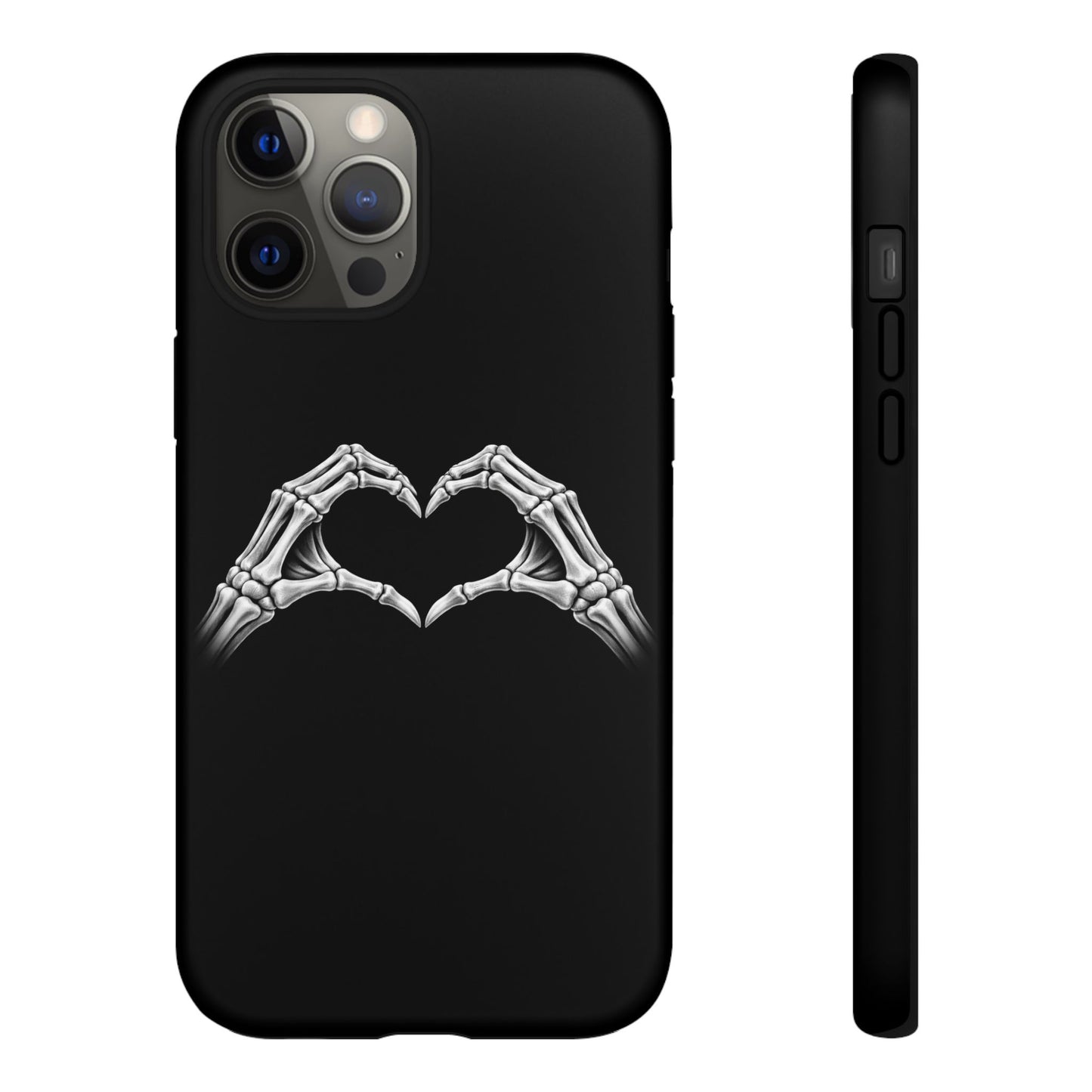 Skeleton Hands Heart Phone Case | Gothic Black Protective Cover