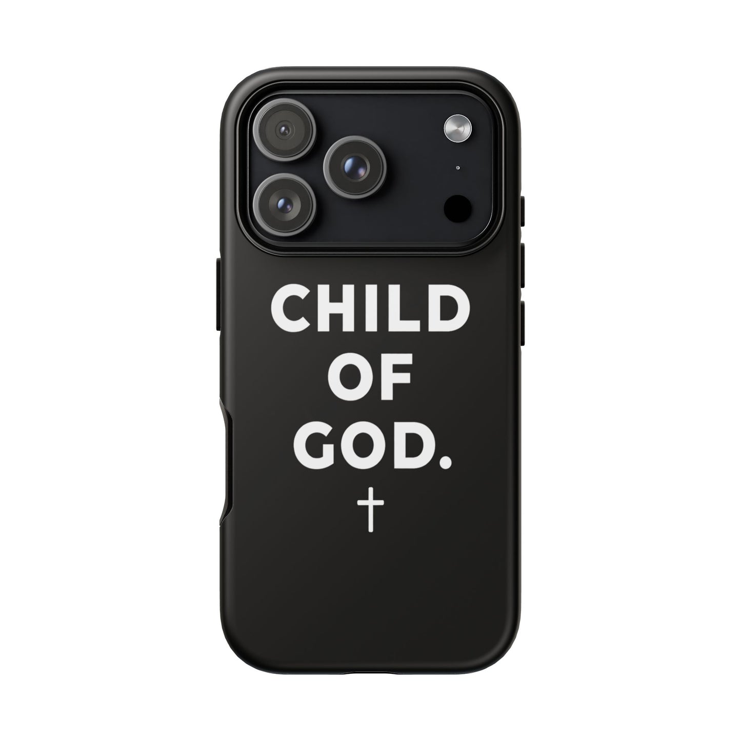 Child of God Phone Case Christian Black Aesthetic Cross Tough Cover