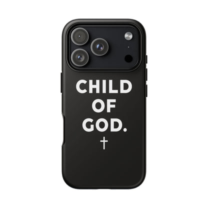 Child of God Phone Case Christian Black Aesthetic Cross Tough Cover