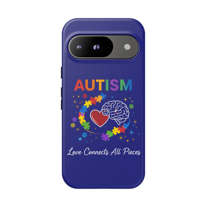 Autism Awareness Tough Case – "Love Connects All Pieces" Phone Case for Iphone, Samsung Galaxy and Pixel