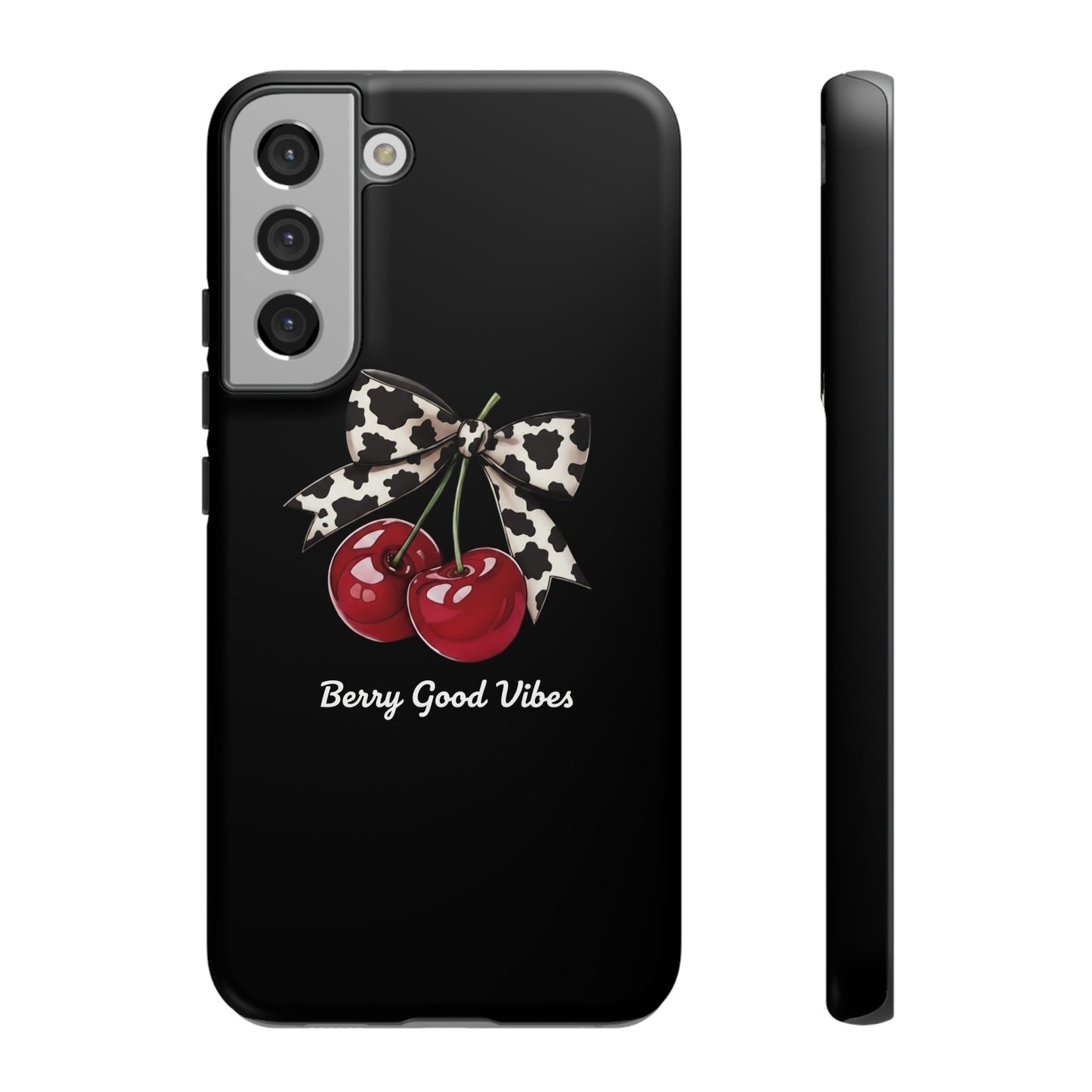 Cherry Cow Print Phone Case | Coquette Bow Aesthetic iPhone & Samsung Tough Case