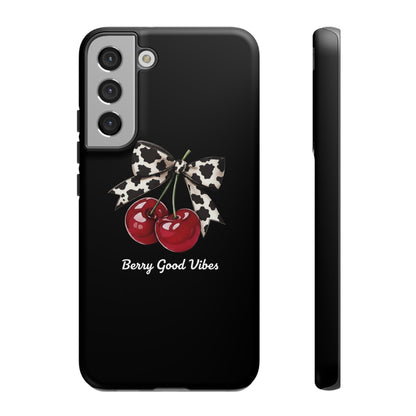 Cherry Cow Print Phone Case | Coquette Bow Aesthetic iPhone & Samsung Tough Case