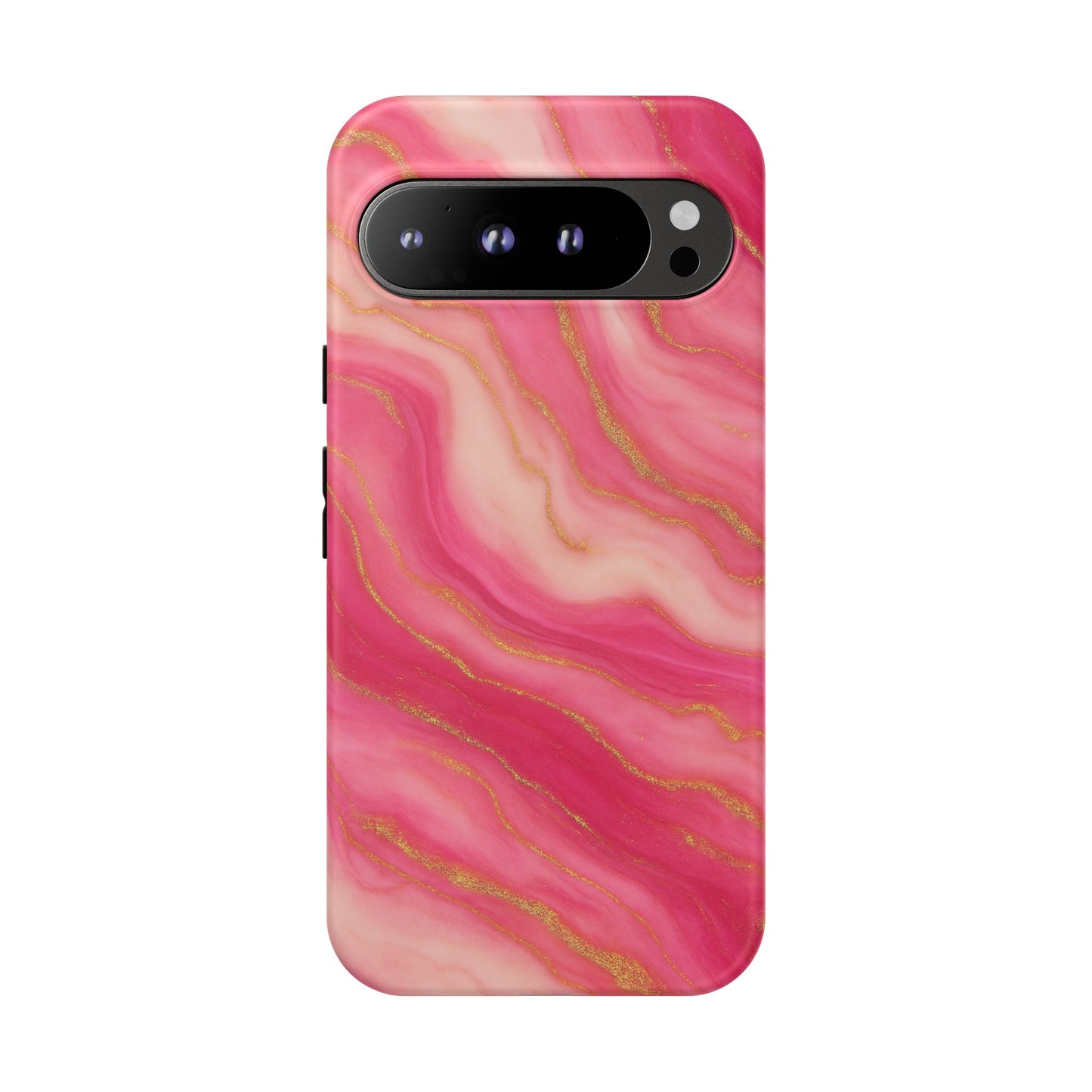 Pink Marble Phone Case | Rose Gold Swirl Aesthetic Tough Protective Case