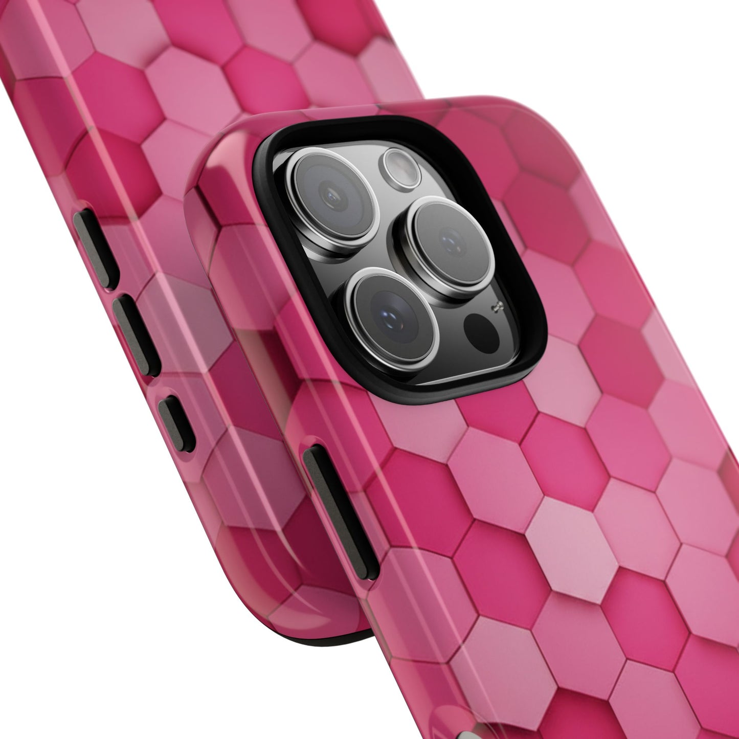 Hot Pink Hexagon Phone Case | Honeycomb Geometric Aesthetic | Cute Pink iPhone & Samsung Tough Protective Case