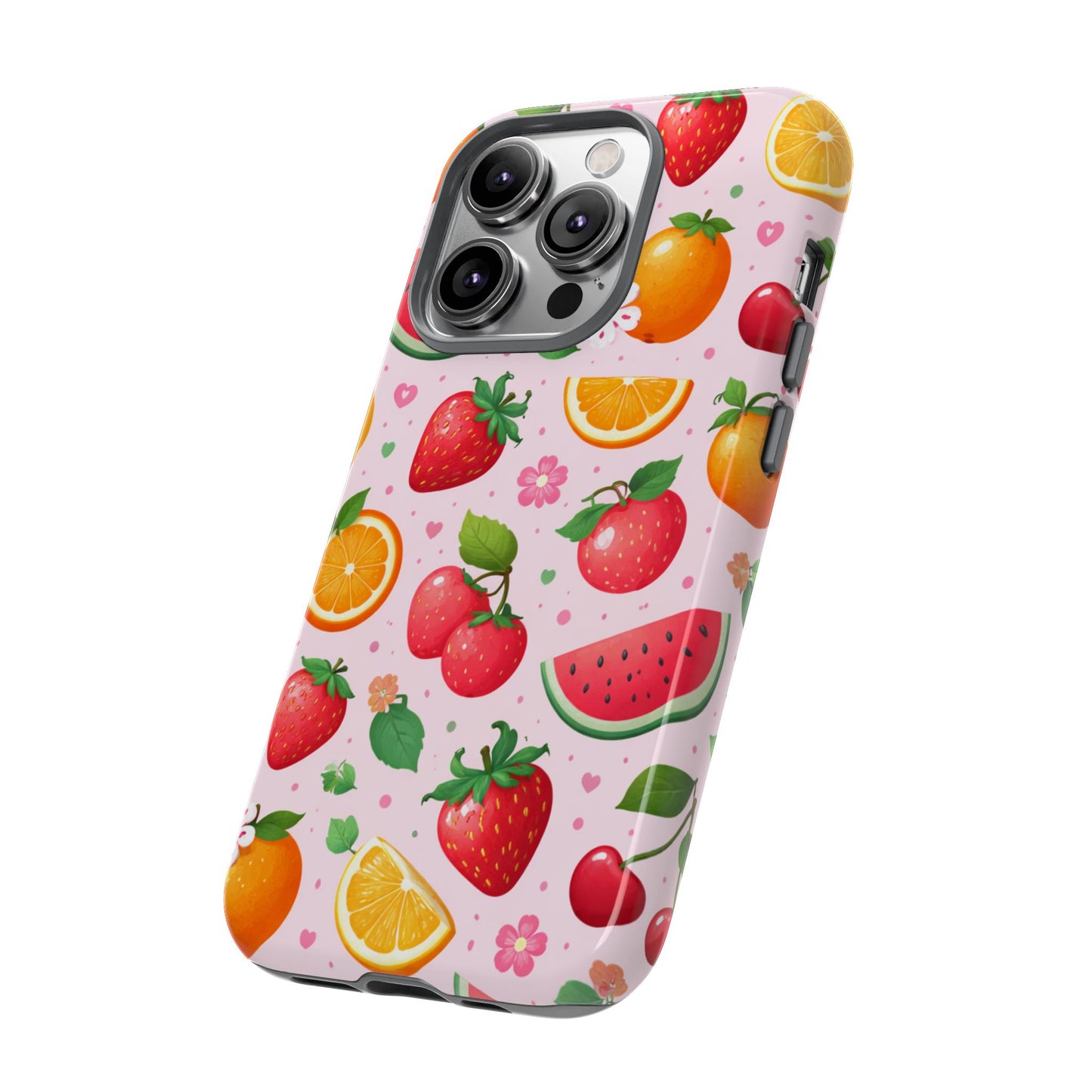 Fruit Phone Case – Tough Shockproof, Strawberry Cherry Citrus Summer Design for Iphone, Samsung Galaxy and Pixel