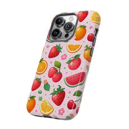 Fruit Phone Case – Tough Shockproof, Strawberry Cherry Citrus Summer Design for Iphone, Samsung Galaxy and Pixel